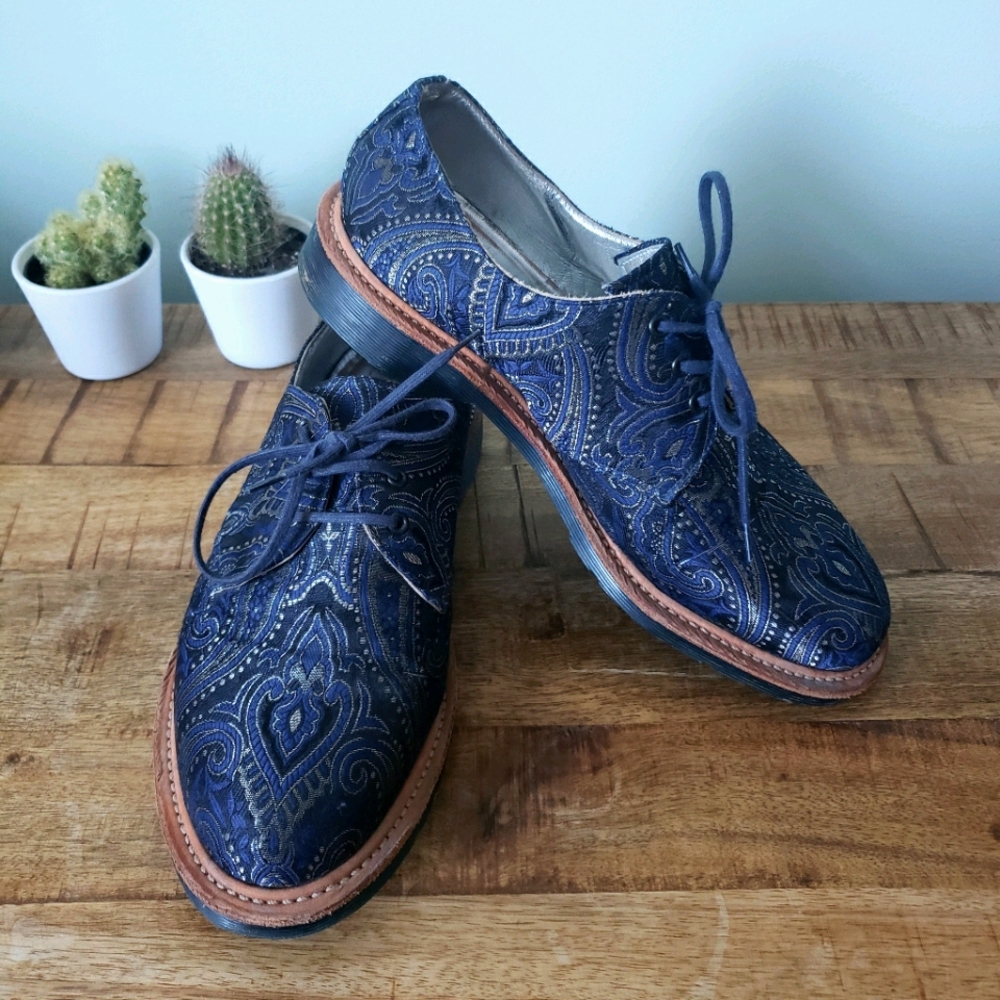 ☆RARE☆Dr. Martens Lester Blu Marin Metallic Paisle